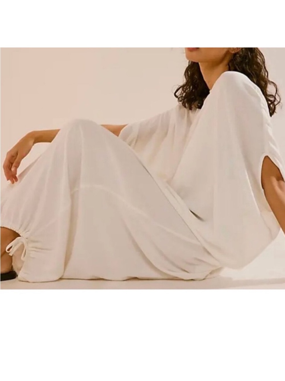 Free People Medium Onesie Milo One-Piece Romper Onesie Linen Blend in Ivory - Picture 7 of 13